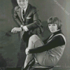 Black And White Mary Quant And Her Husband Diamond Painting