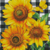 Checkered Sunflowers Diamond Painting