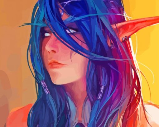 Close Up Tyrande Whisperwind Diamond Painting