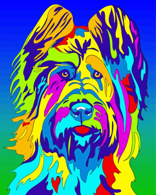 Colorful Briard Dog Diamond Painting