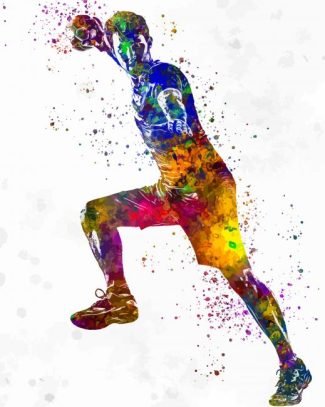 Colorful Handball Player Diamond Painting