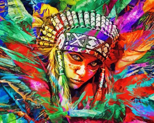 Colorful Indian Woman 5D Diamond Painting