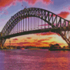 Harbor Bridge Sunset Diamond Painting