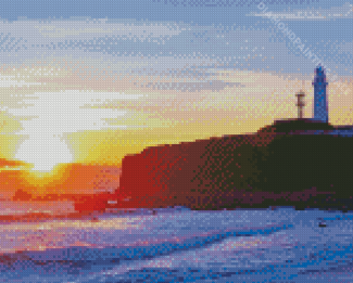 Inubosaki Lighthouse Choshi At Sunset Diamond Painting