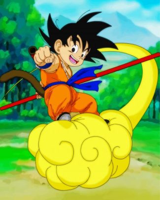Kid Goku Flying Nimbus Diamond Painting
