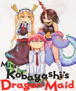 Miss Kobayashis Dragon Maid Anime Poster 5D Diamond Painting