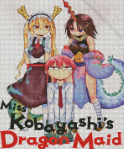 Miss Kobayashis Dragon Maid Anime Poster 5D Diamond Painting