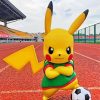 Pikachu Playing Football 5D Diamond Painting