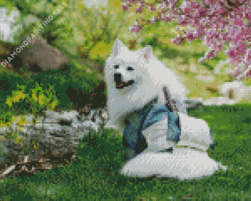 Samoyed Wearing Kimono Diamond Painting