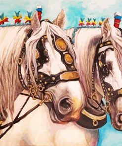 Two Percheron Horses Art For Diamond Painting