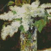 White Lilacs In A Glass Vase By Manet Diamond Painting