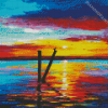 Abstract Sunset By The Lake Diamond Painting