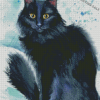 Black Fluffy Kitty Diamond Painting