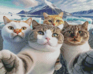 Cats Selfie Diamond Painitng