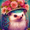 Floral Hedgehog Diamond painting