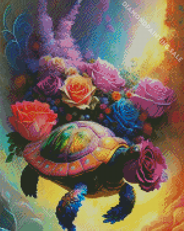 Floral Turtle Diamond Painting
