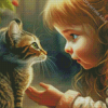 Girl And Kitten Diamond Painting