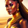 Golden African Lady Diamond Painting