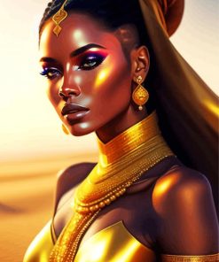 Golden African Lady Diamond Painting
