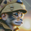Close Up Military Monkey For Diamond Painting