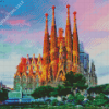 Sagrada Familia Sunset Diamond Painting