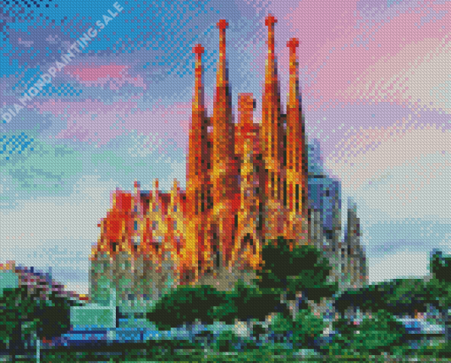 Sagrada Familia Sunset Diamond Painting