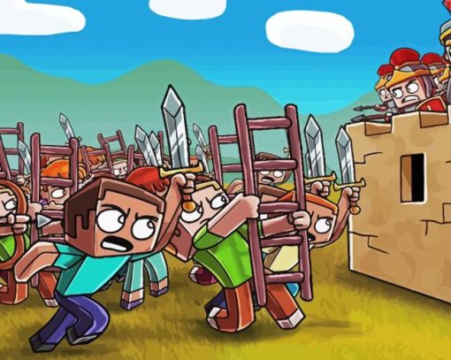 Minecraft Roman Battle 5D Diamond Painting