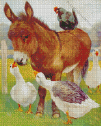 Aesthetic Donkey Geese 5D Diamond Painting