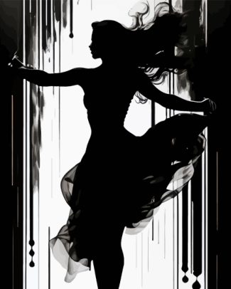 Aesthetic Woman Dancing Silhouette 5D Diamond Painting