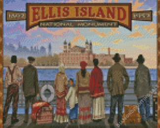 Ellis Island Poster 5D Diamond Painting