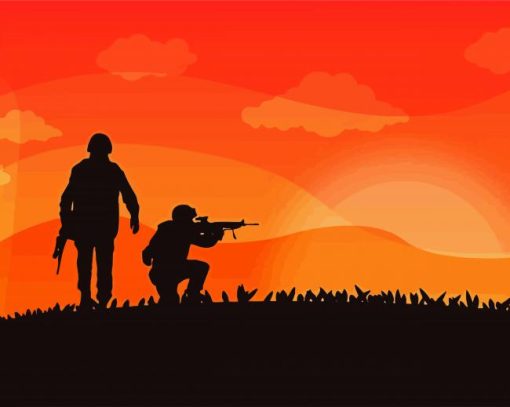 Soldiers Silhouette 5D Diamond Painting