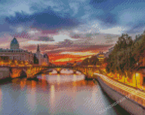 the seine River in Paris diamond painting