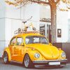 Vintage Yellow Volkswagen Beetle 5D Diamond Painting