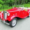 1952 MG TD Red Car 5D Diamond Painting