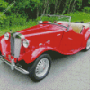 1952 MG TD Red Car 5D Diamond Painting