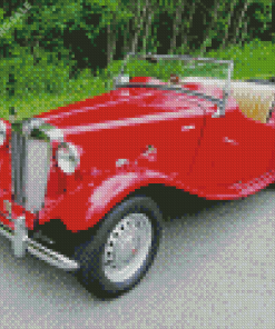 1952 MG TD Red Car 5D Diamond Painting