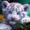 Baby Tigers With Blue Eyes 5D Diamond Painting