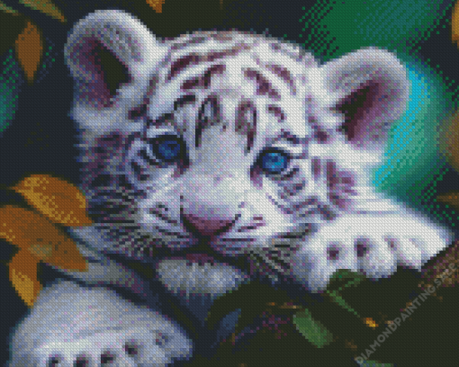 Baby Tigers With Blue Eyes 5D Diamond Painting