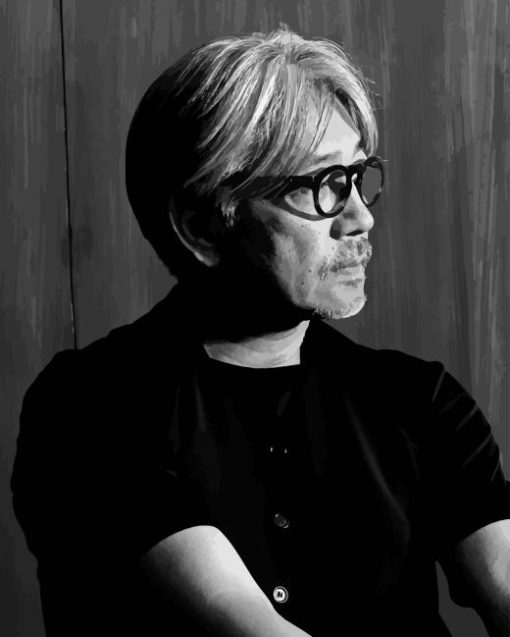 Black and White Ryuichi Sakamoto 5D Diamond Painting