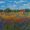 Bluebonnet Field Landscape 5D Diamond Painting