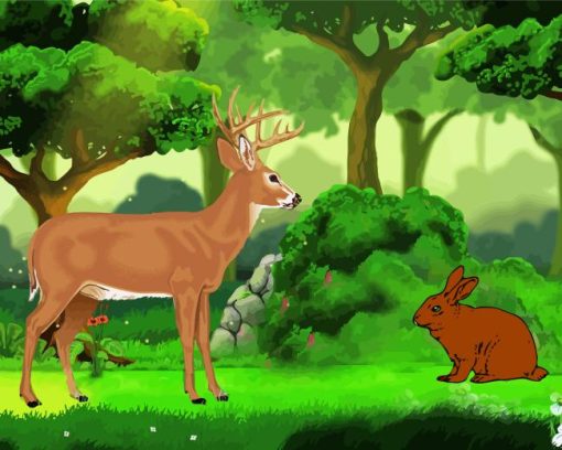 Bunny And Deer 5D Diamond Painting