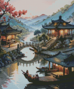 Chinese Village 5D Diamond Painting