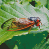 Cicada on Green Leaf 5D Diamond Painting