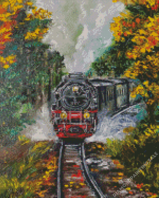 Classic Train Fall Art 5D Diamond Painting