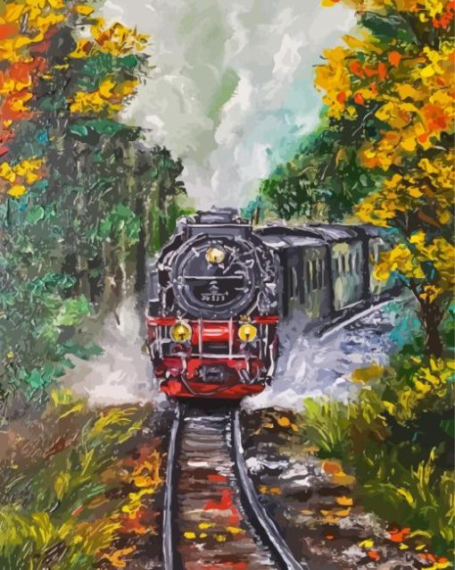 Classic Train Fall Art 5D Diamond Painting