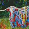 Colorful Longhorn in Field 5D Diamond Painting