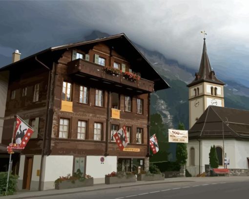 Grindelwald Buildings 5D Diamond Painting