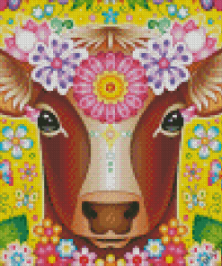 Mandala Cow With Flowers 5D Diamond Painting