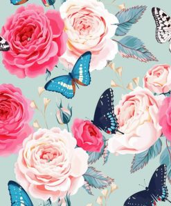 Peony And Butterflies 5D Diamond Painting