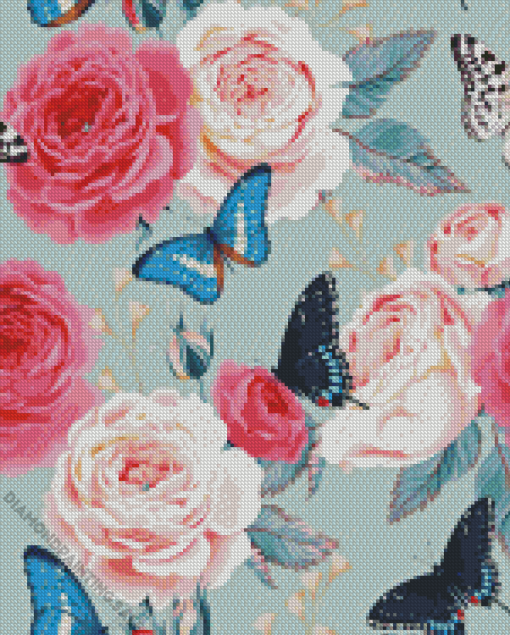 Peony And Butterflies 5D Diamond Painting